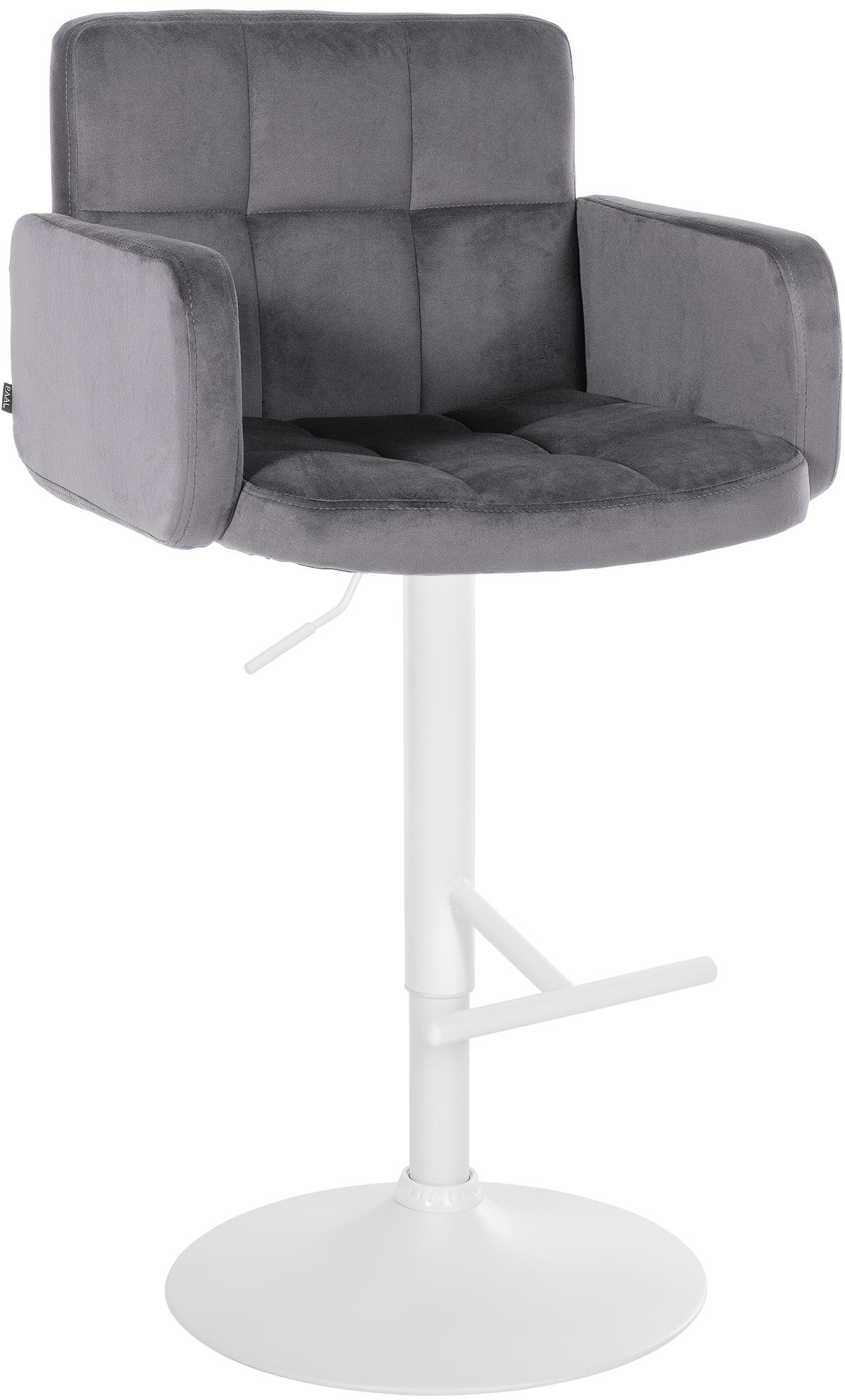 Fluwelen design barkruk - Stijlvolle kruk - Ergonomisch comfort, 360 graden draaibaar Kleur donkergrijs