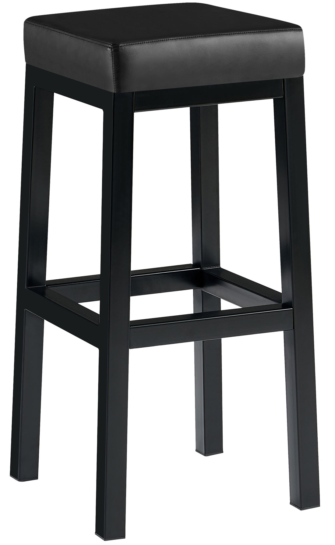 Barkruk met Metalen Frame - Hoge Kruk - Stabiel & Floor-Friendly Design Kleur zwart Materiaal kunstleer