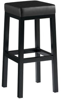 Barkruk met Metalen Frame - Hoge Kruk - Stabiel & Floor-Friendly Design Kleur zwart Materiaal kunstleer