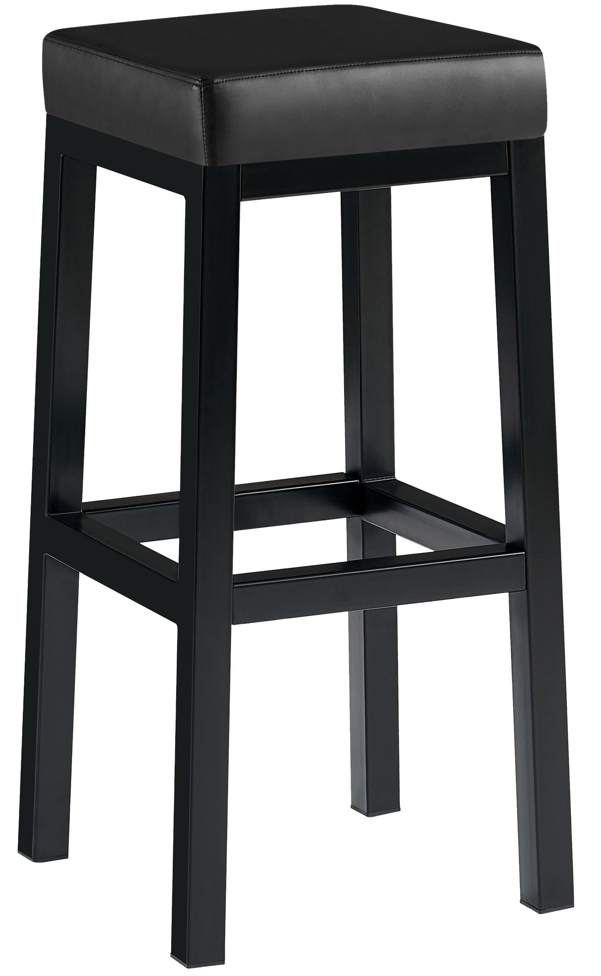Barkruk met Metalen Frame - Hoge Kruk - Stabiel & Floor-Friendly Design Kleur zwart Materiaal kunstleer