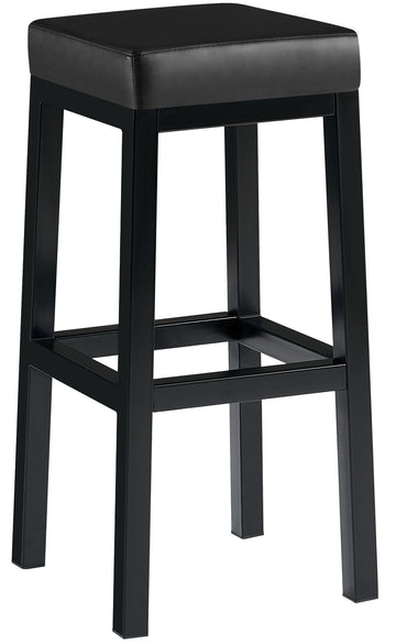 Barkruk met Metalen Frame - Hoge Kruk - Stabiel & Floor-Friendly Design Kleur zwart Materiaal kunstleer