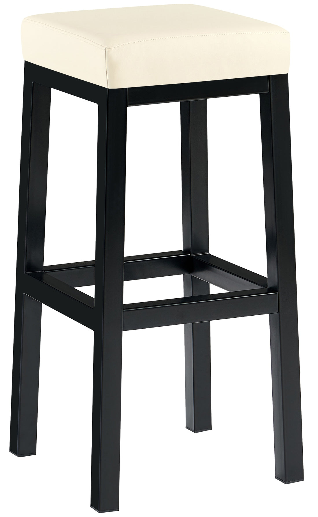 Barkruk met Metalen Frame - Hoge Kruk - Stabiel & Floor-Friendly Design Kleur zwart Materiaal kunstleer