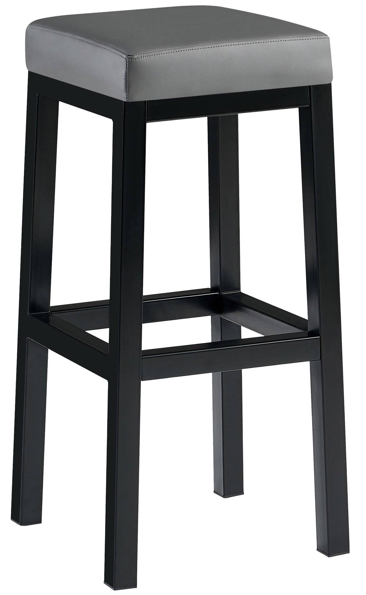 Barkruk met Metalen Frame - Hoge Kruk - Stabiel & Floor-Friendly Design Kleur grijs Materiaal kunstleer