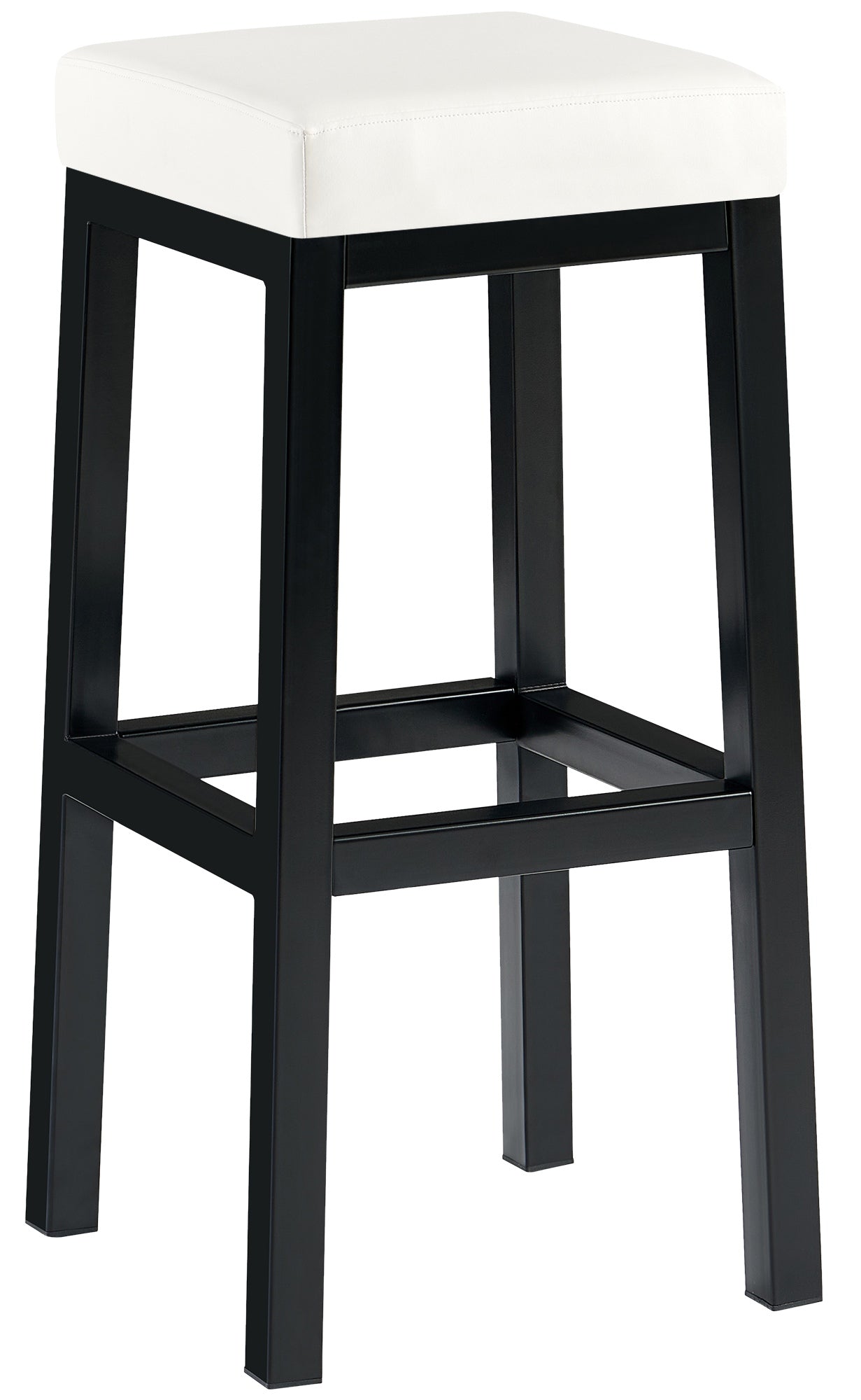 Barkruk met Metalen Frame - Hoge Kruk - Stabiel & Floor-Friendly Design Kleur wit Materiaal kunstleer