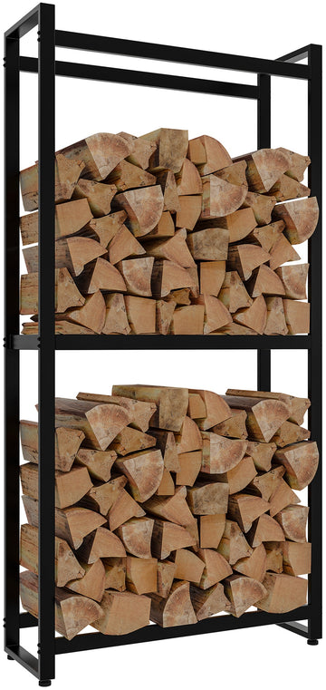 Elegant Haardhoutrek Zwart - Houtopslag - Ruimtebesparend Ontwerp, eenvoudige montage Kleur zwart