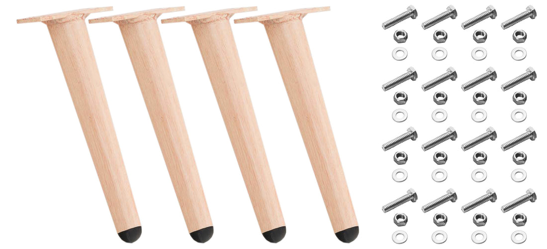 Set van 4 Aluminium Meubelpoten - Roestbestendig - Kunststof Beschermers Kleur lichtbruin