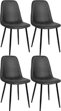 4-delige Set Eetkamerstoelen - Gezinsstoelenset - Onderhoudsvriendelijk Design Kleur zwart Materiaal kunstleer