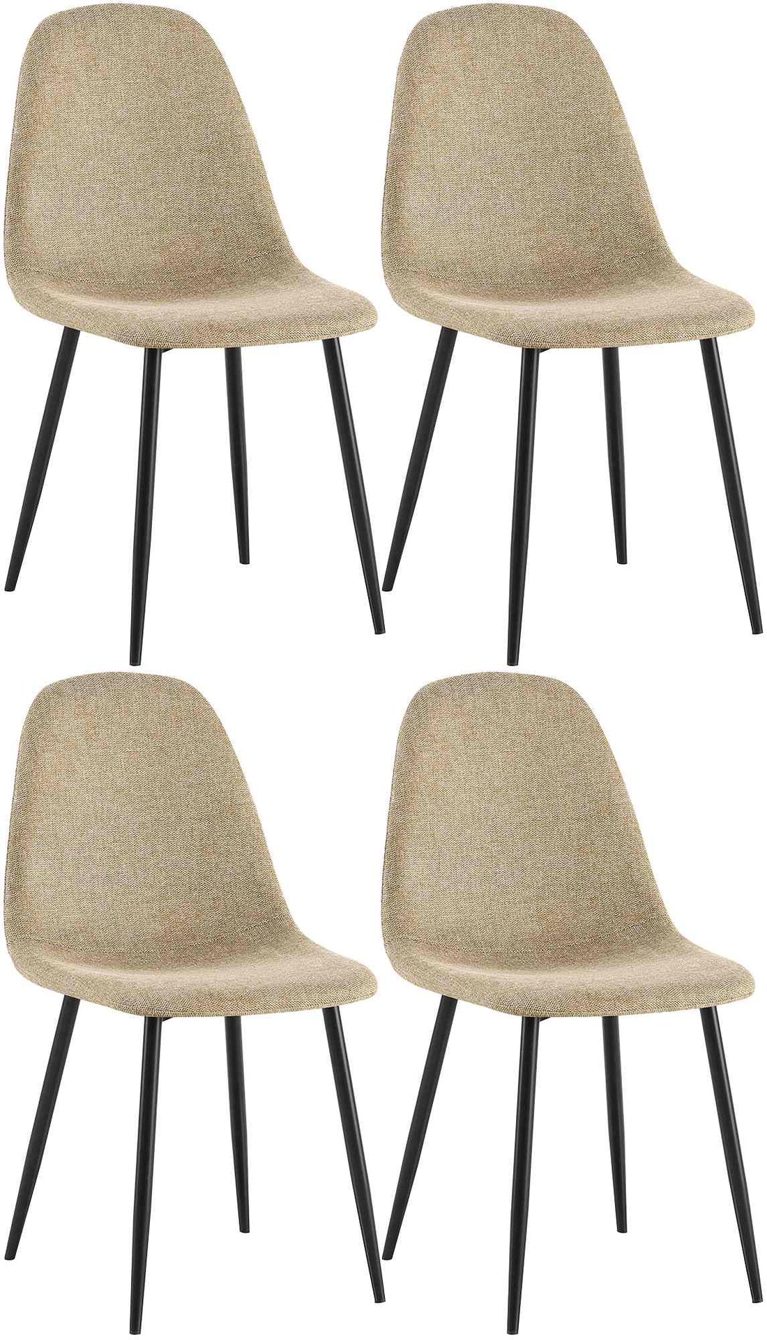 Set van 4 Moderne Eetkamerstoelen - Comfortabele Stoelen - Onderhoudsvriendelijk Design Kleur taupe