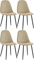 Set van 4 Moderne Eetkamerstoelen - Comfortabele Stoelen - Onderhoudsvriendelijk Design Kleur taupe