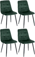 4-delige Set Eetkamerstoelen - Keukenstoelen - Comfortabele Bekleding Kleur groen