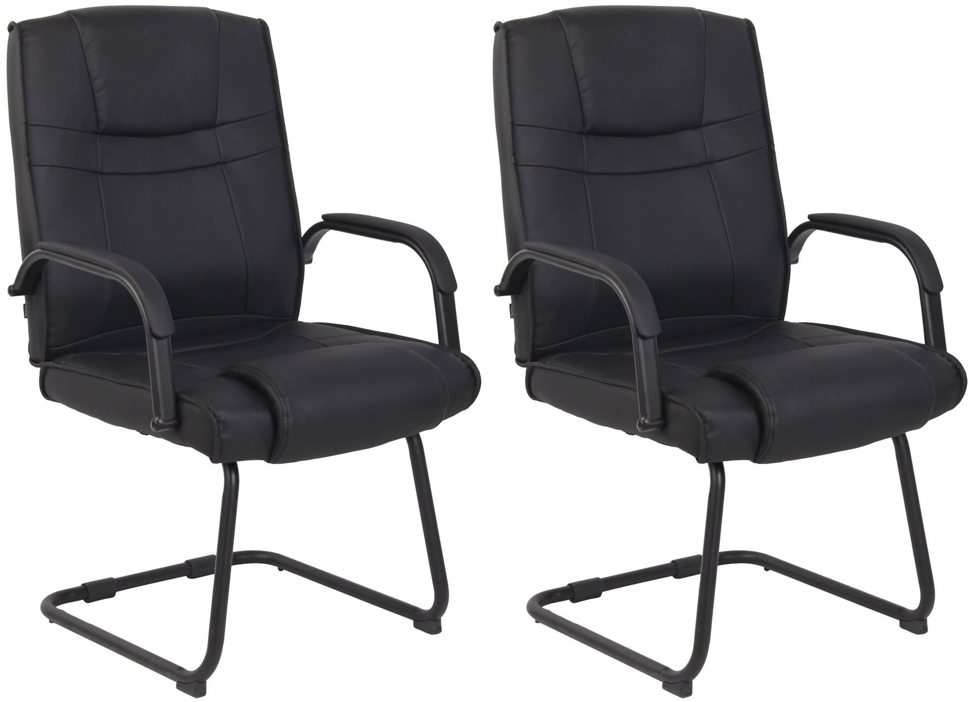Set van 2 Eetkamerstoelen - Keukenstoelen - Ergonomisch & Modieus Design, Belastbaar tot 180 kg Kleur zwart/zwart