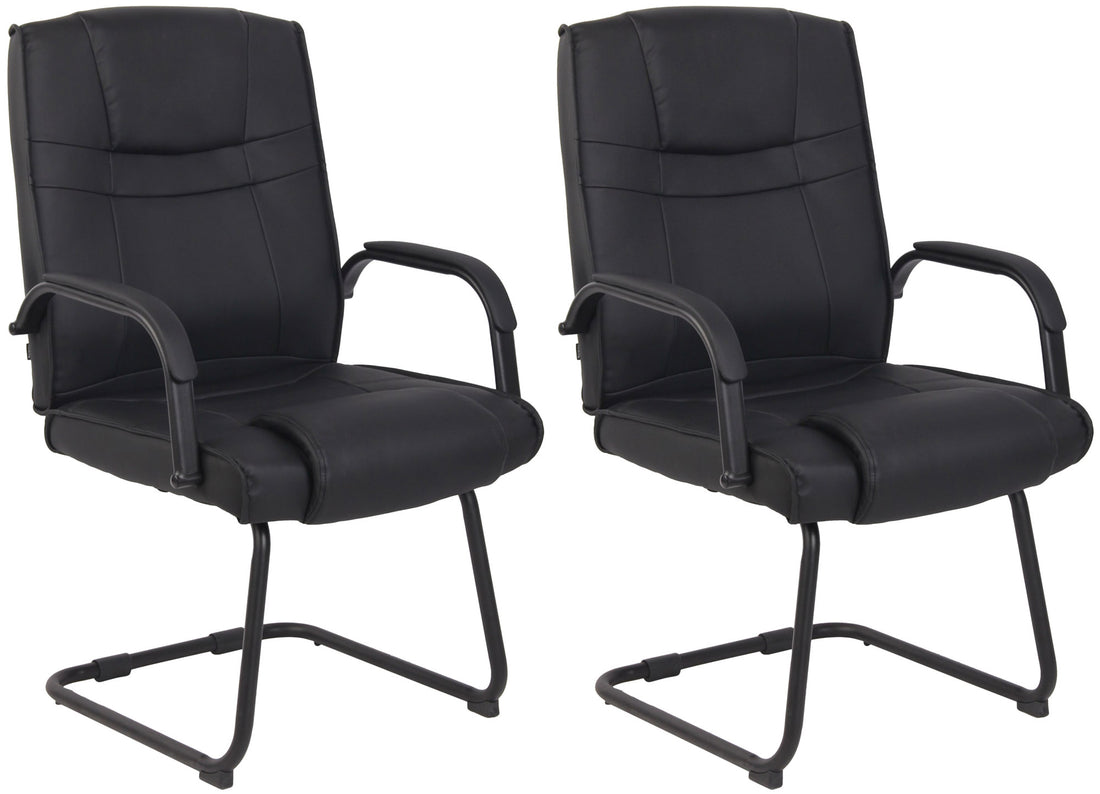 Set van 2 Eetkamerstoelen - Keukenstoelen - Ergonomisch & Modieus Design, Belastbaar tot 180 kg Kleur zwart/zwart