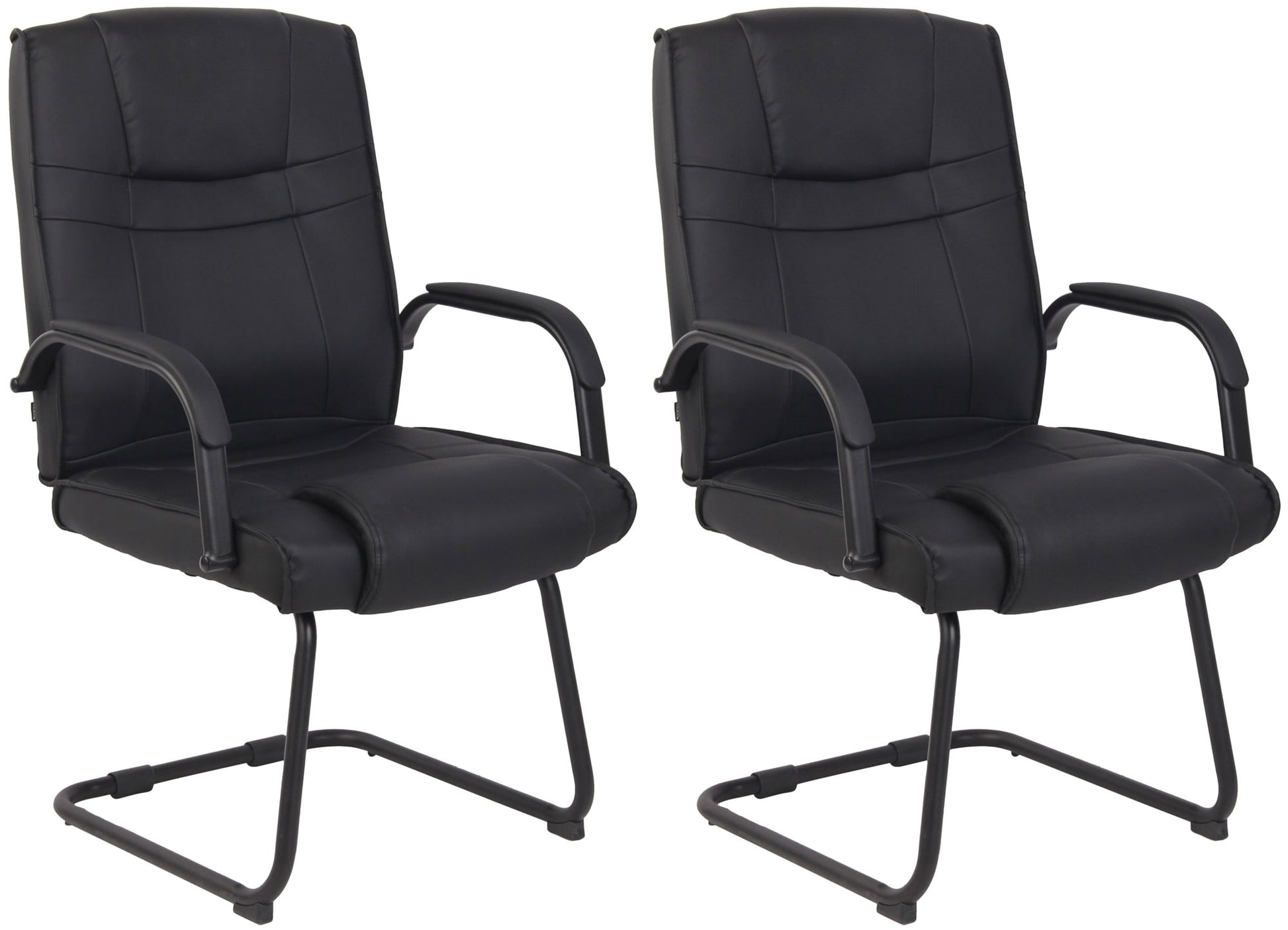Set van 2 Eetkamerstoelen - Keukenstoelen - Ergonomisch & Modieus Design, Belastbaar tot 180 kg Kleur zwart/zwart