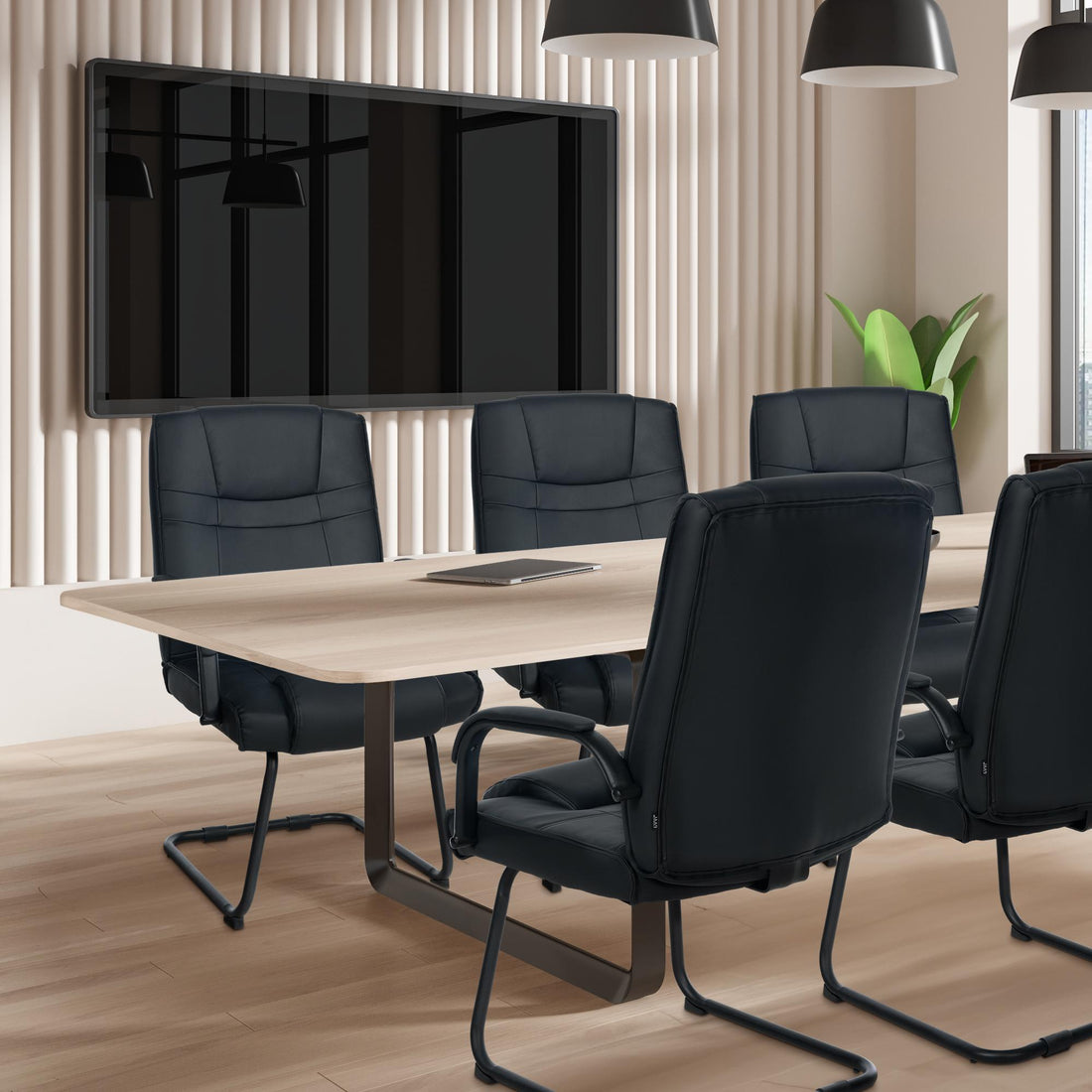 Set van 2 Eetkamerstoelen - Keukenstoelen - Ergonomisch & Modieus Design, Belastbaar tot 180 kg Kleur zwart/zwart