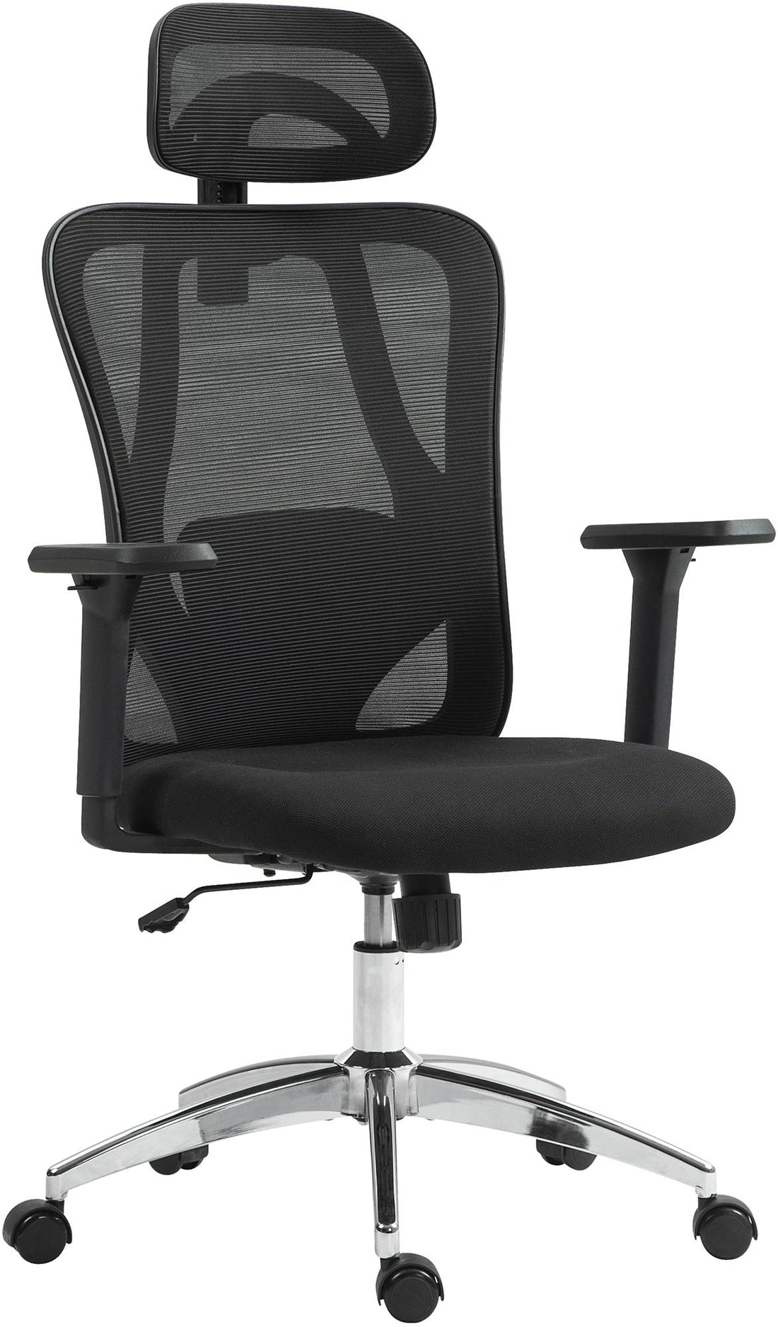 Ergonomische Bureaustoel - Kantoorstoel - Verstelbare Lendensteun & Hoofdsteun voor Extra Comfort Kleur zwart