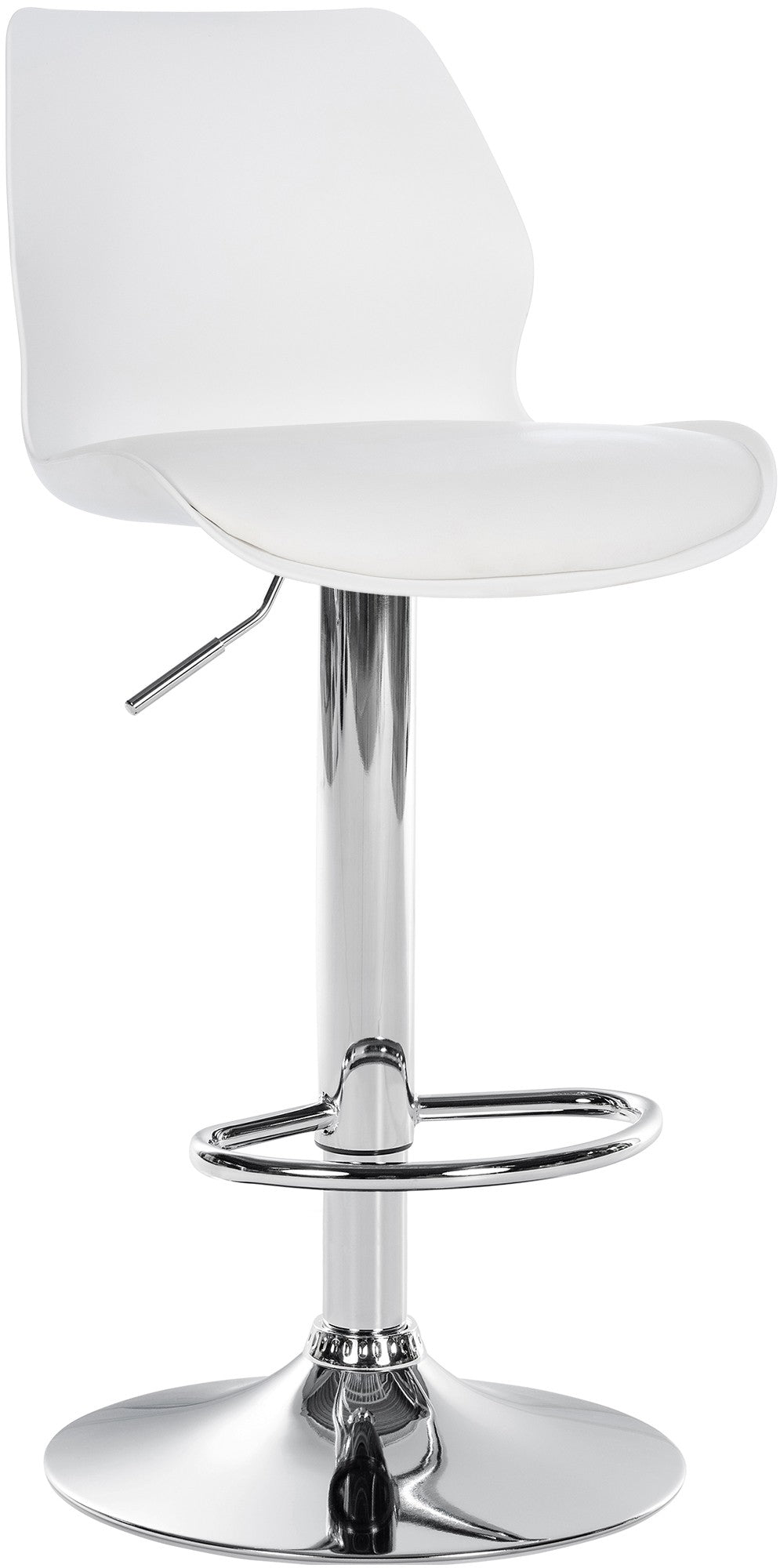 Barkruk - Hoge Kruk, In Hoogte Verstelbaar Comfort, Modern Design Kleur wit Materiaal KunstStof