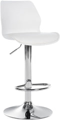Barkruk - Hoge Kruk, In Hoogte Verstelbaar Comfort, Modern Design Kleur wit Materiaal KunstStof