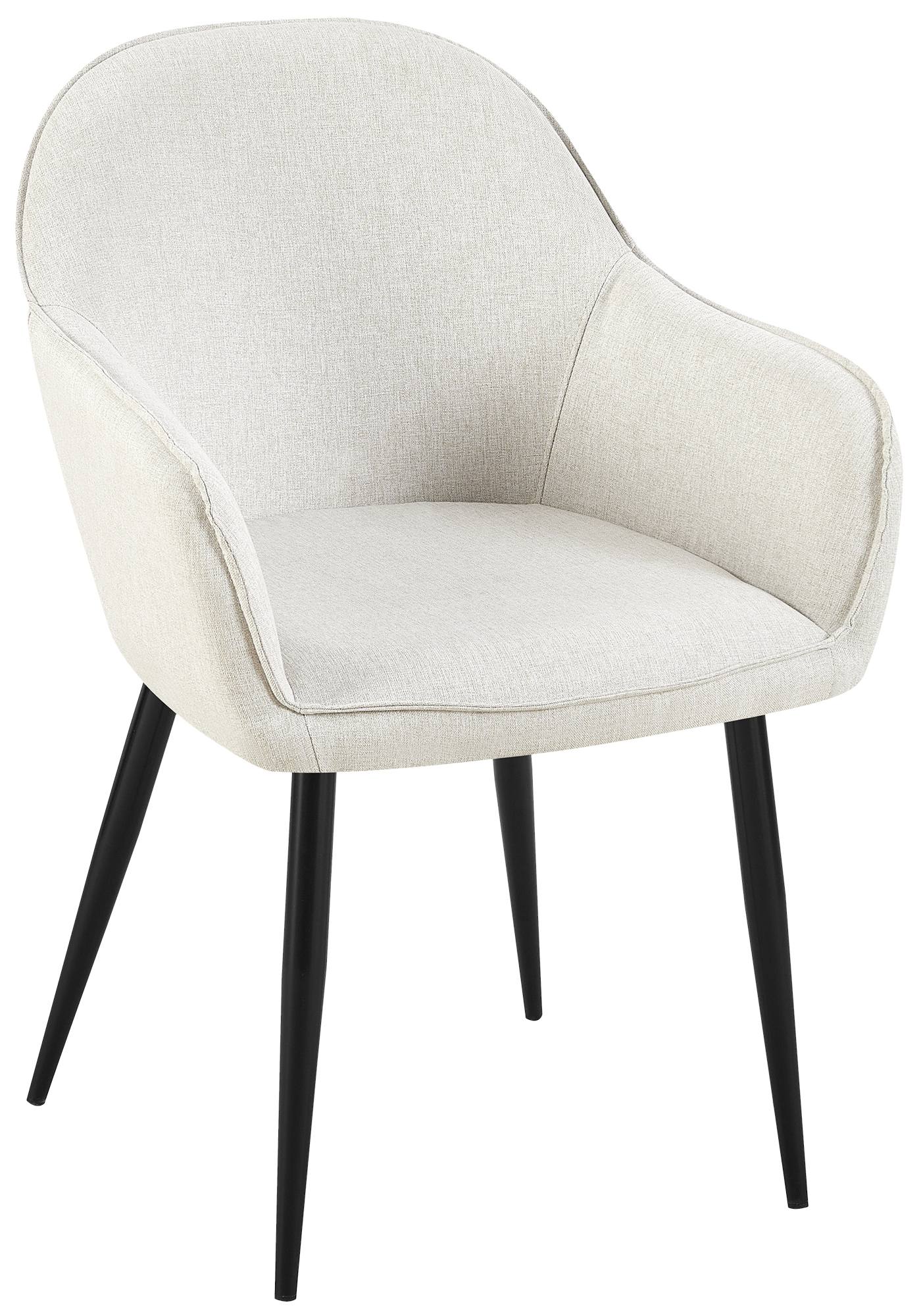 Eetkamerstoel Stoffen Bekleding - Comfortabele Zitting - Moderne Stijl, Anti-Kras Bodemschoners Kleur crème