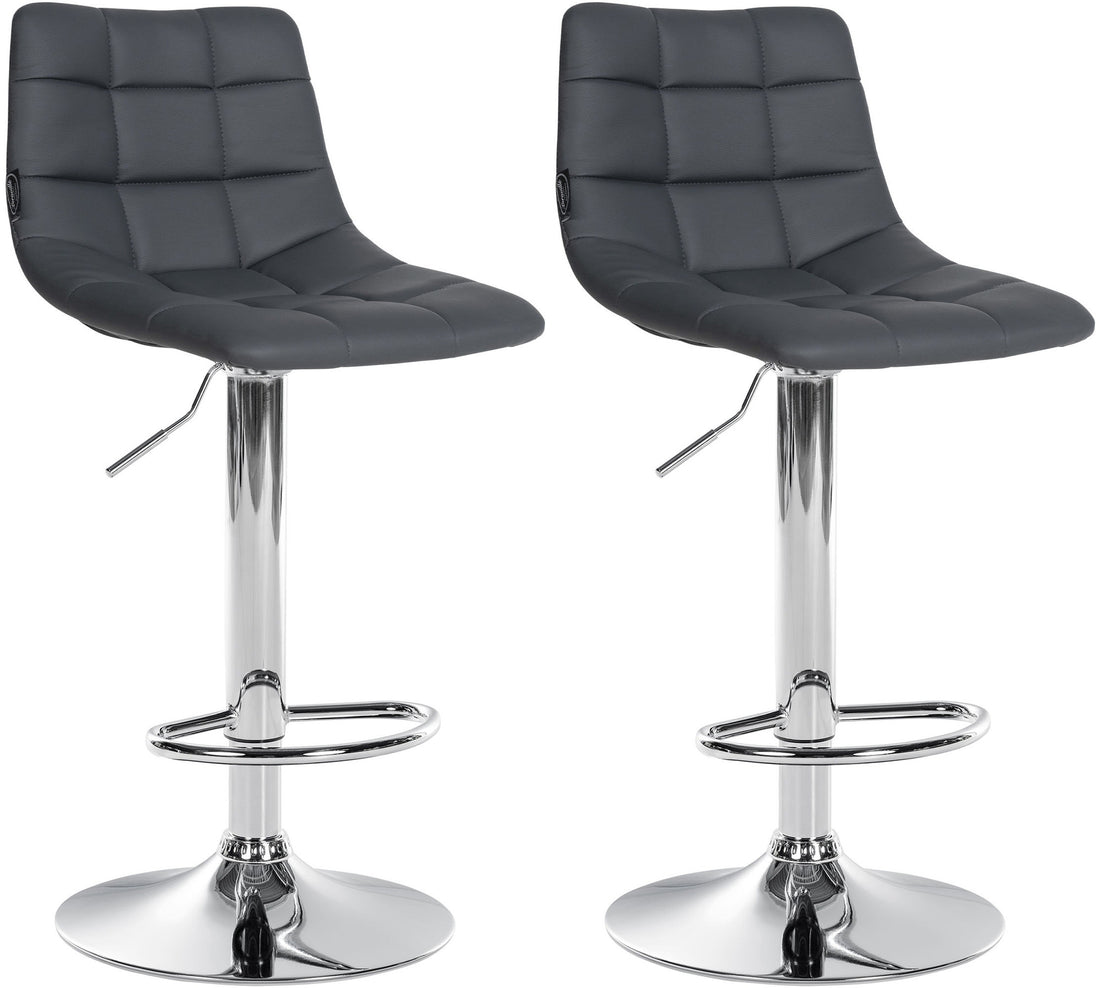 2-delige set Barkrukken - Keukenkrukken kunstleer - Verstelbare Hoogte & Comfort Kleur crème Onderstel Kleur chroom