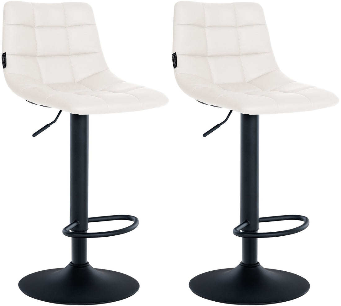 Set van 2 Kunstleren Barkrukken - Design Krukken - 360° Draaibare Zitting Kleur wit