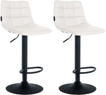 Set van 2 Kunstleren Barkrukken - Design Krukken - 360° Draaibare Zitting Kleur wit