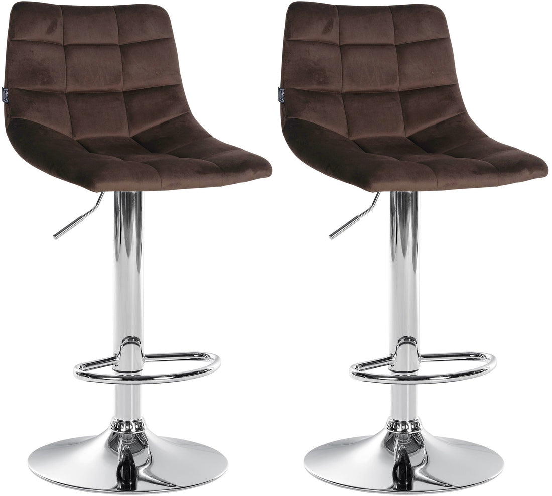 2-delige Set Barkrukken - Keukenkrukken - Verstelbare Zitting voor Optimaal Comfort Kleur beige Onderstel Kleur chroom