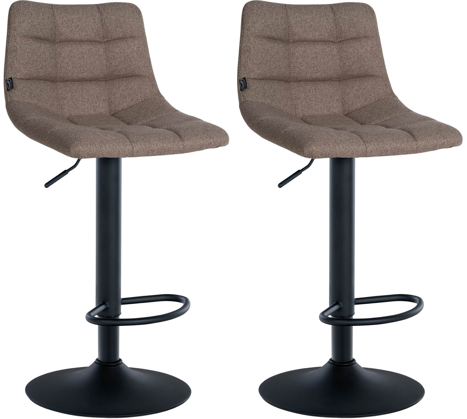 2-delige set Barkrukken - Keukenkrukken - 360° Draaibaar voor Optimale Bewegingsvrijheid Kleur taupe Onderstel Kleur zwart