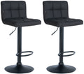 Set van 2 Kunstleren Barkrukken - Keukenkrukken - Verstelbaar Comfort Kleur zwart Onderstel Kleur zwart