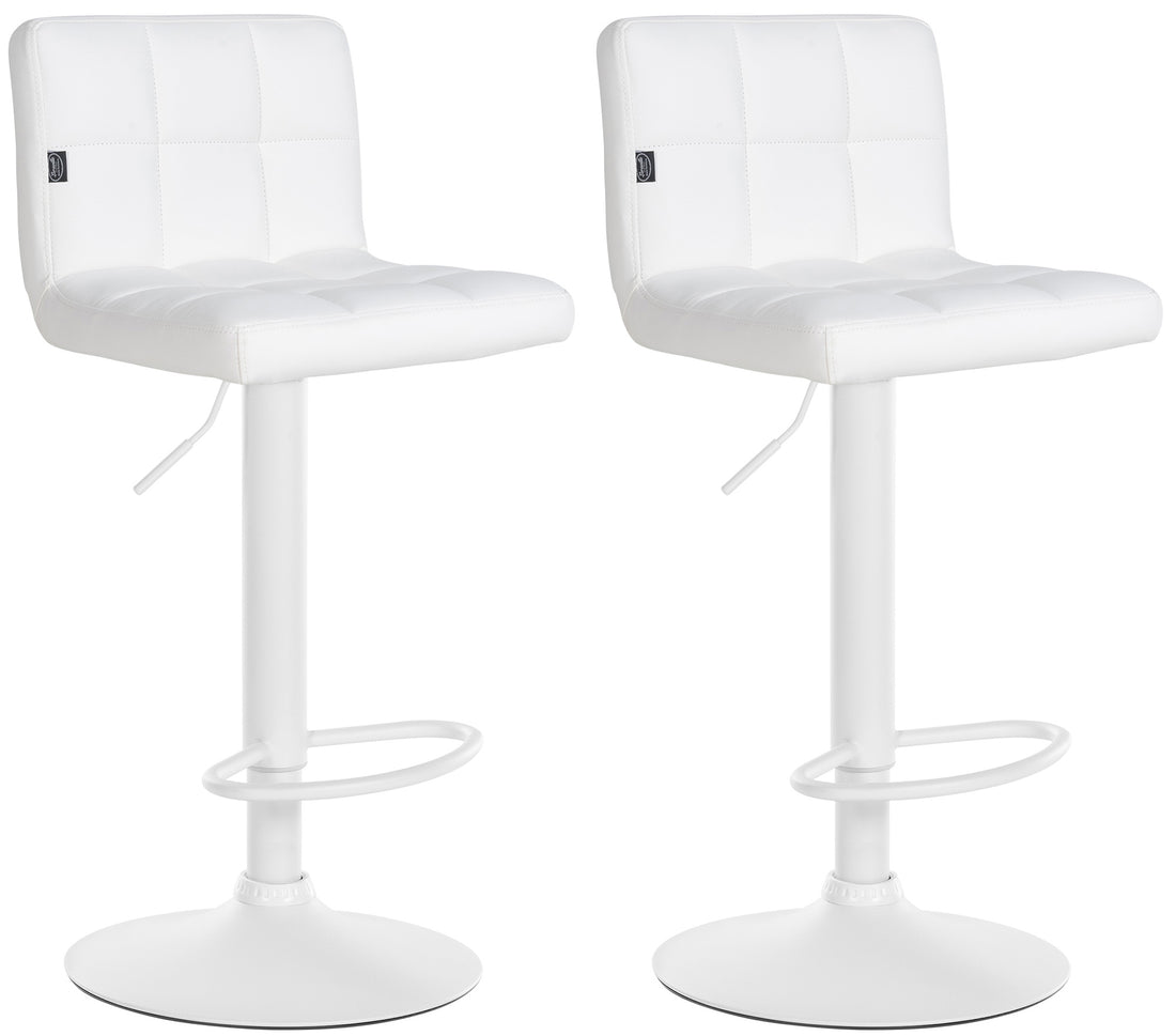Set van 2 Kunstleren Barkrukken - Keukenkrukken - Verstelbaar Comfort Kleur zwart Onderstel Kleur zwart