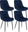 4-delige Set Velvet Stoelen - Eetkamerstoelen - Onderhoudsvriendelijke Bekleding Kleur blauw