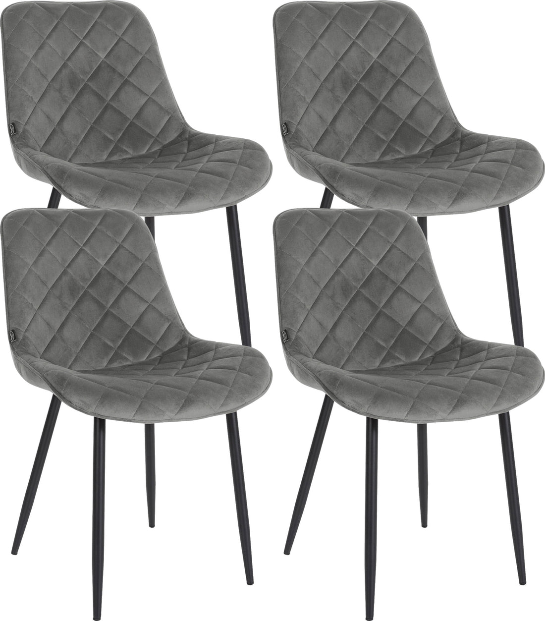4-delige Set Velvet Stoelen - Eetkamerstoelen - Onderhoudsvriendelijke Bekleding Kleur blauw