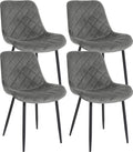 4-delige Set Velvet Stoelen - Eetkamerstoelen - Onderhoudsvriendelijke Bekleding Kleur grijs