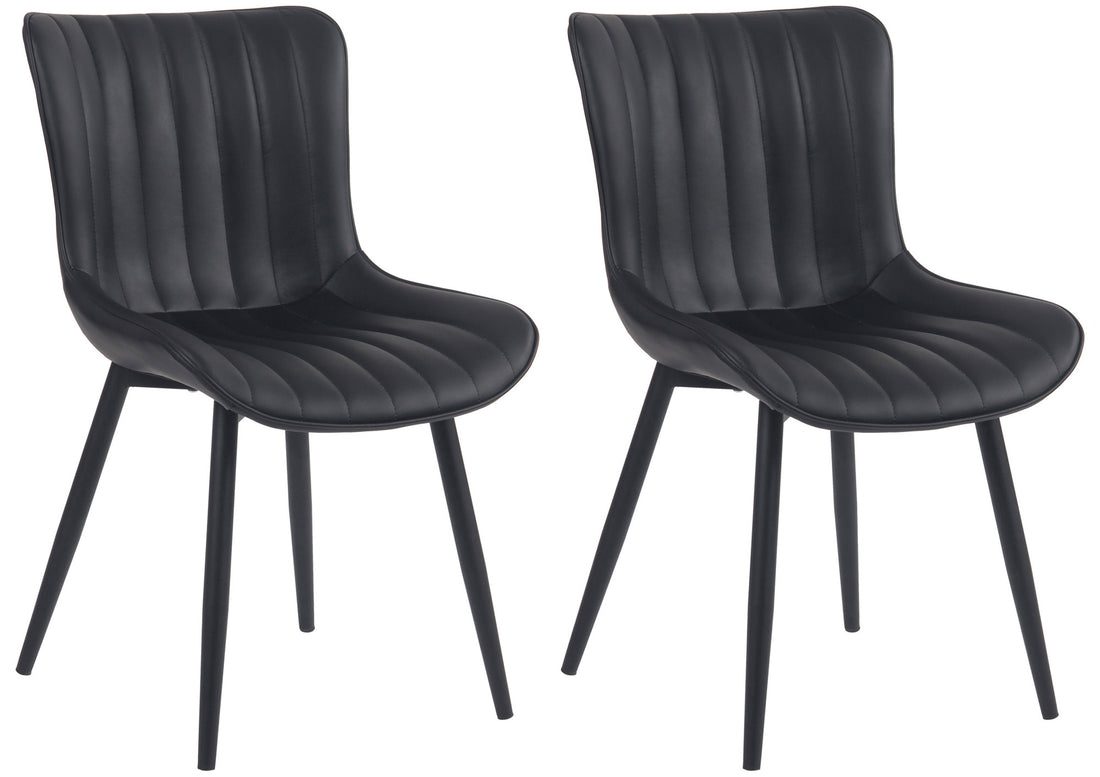 2-delige Stoelenset - Eetkamerstoelen - Comfortabele Rugleuning, Onderhoudsvriendelijk Kleur crème Materiaal kunstleer