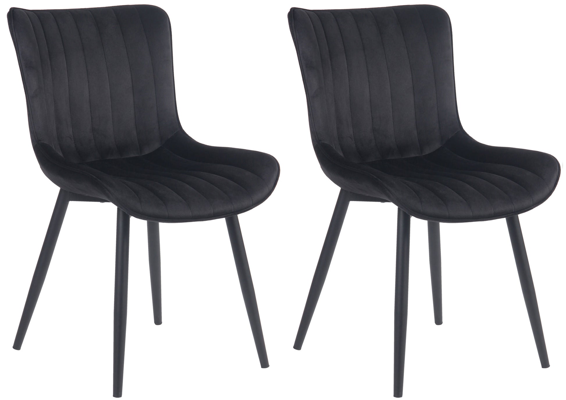 2-delige Stoelenset - Eetkamerstoelen - Comfortabele Rugleuning, Onderhoudsvriendelijk Kleur zwart Materiaal zacht