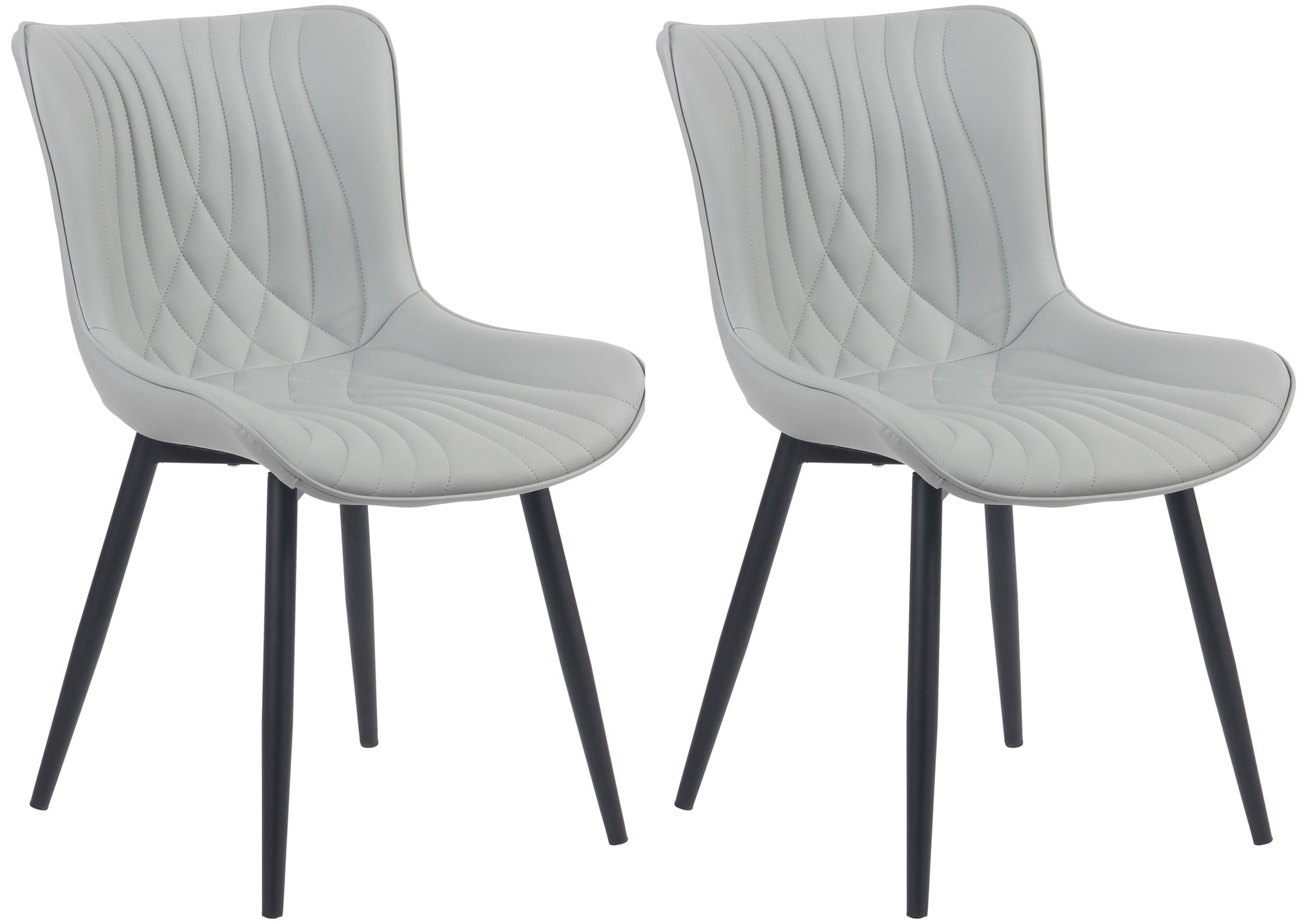 Eetkamerstoelen Set van 2 - Keukenstoelen - Ergonomisch Design, Uitstekend Comfort Kleur grijs