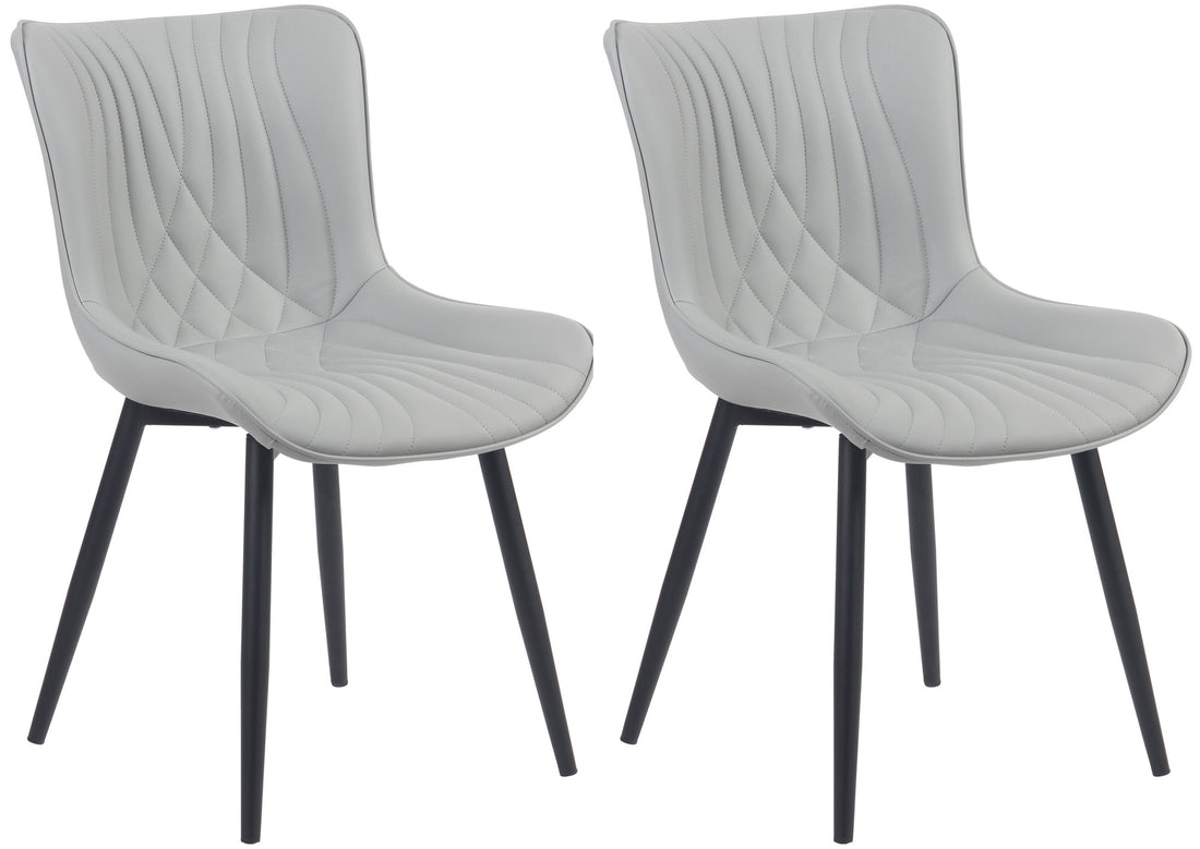 Eetkamerstoelen Set van 2 - Keukenstoelen - Ergonomisch Design, Uitstekend Comfort Kleur grijs