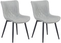 Eetkamerstoelen Set van 2 - Keukenstoelen - Ergonomisch Design, Uitstekend Comfort Kleur grijs