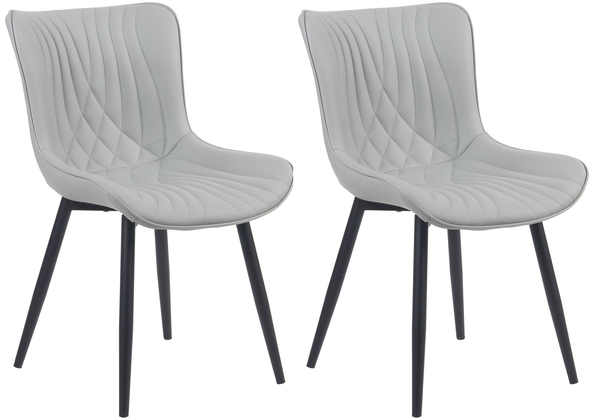 Eetkamerstoelen Set van 2 - Keukenstoelen - Ergonomisch Design, Uitstekend Comfort Kleur grijs