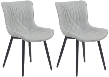 Eetkamerstoelen Set van 2 - Keukenstoelen - Ergonomisch Design, Uitstekend Comfort Kleur grijs