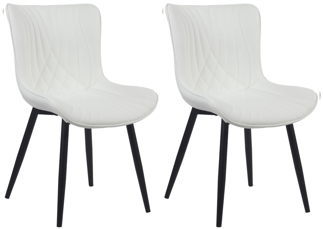 2-delige set Eetkamerstoelen - Keukenstoelen - Ultiem Comfort en Duurzaamheid Kleur wit