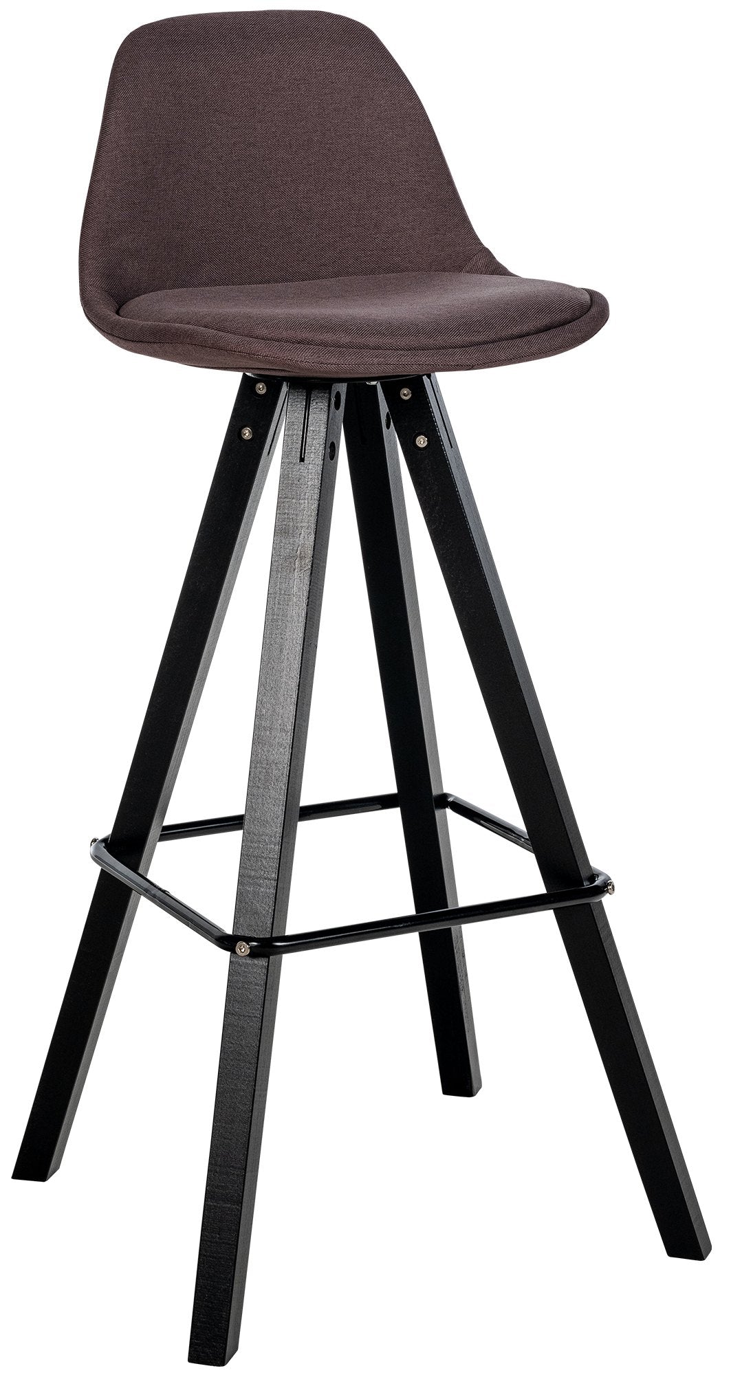 Barkruk met Bekleding - Kruk - Duurzaam Zithoogte 77 cm - Stoffen en Houten Details Kleur bruin Onderstel Kleur zwart
