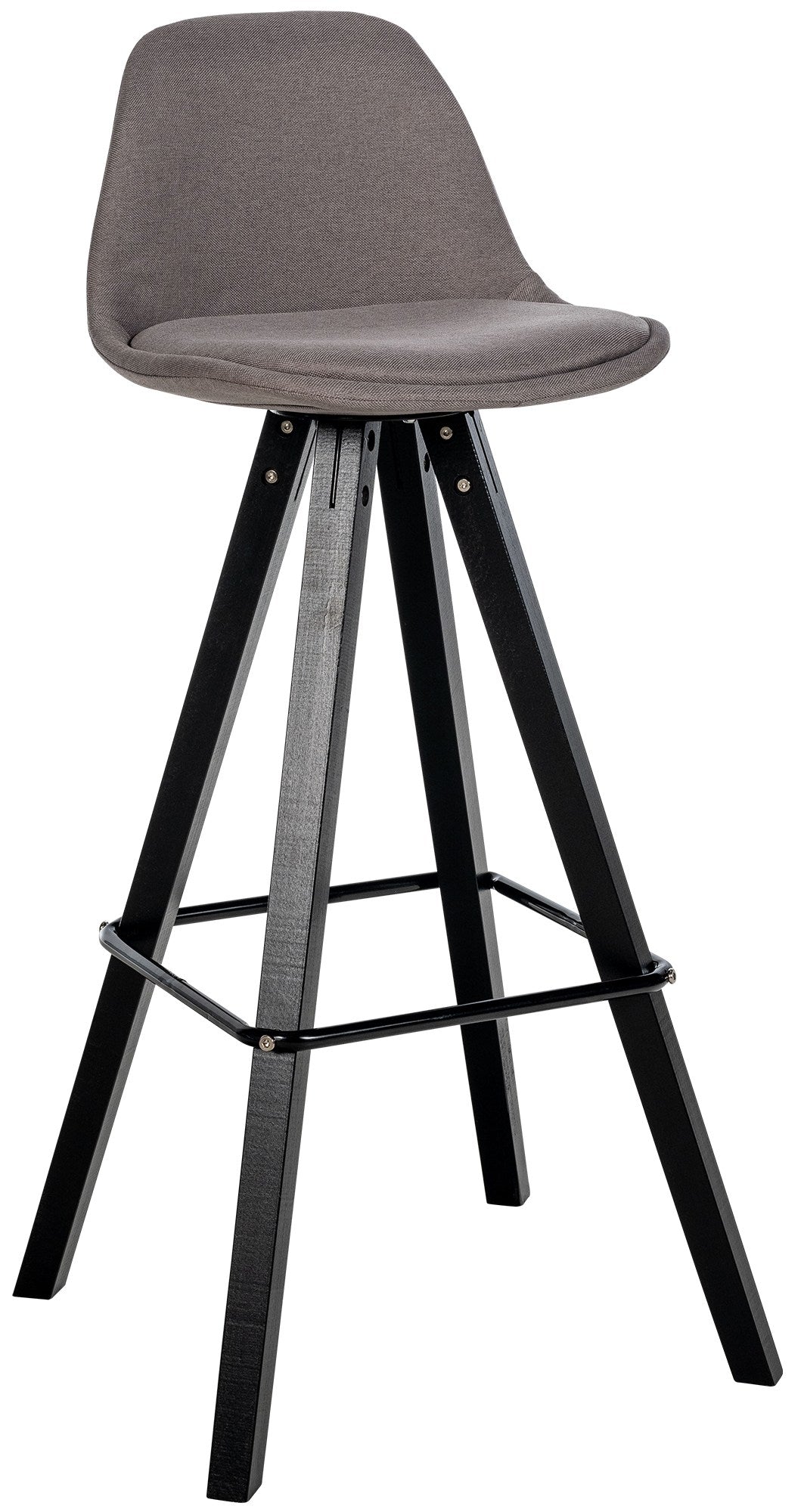 Barkruk met Bekleding - Kruk - Duurzaam Zithoogte 77 cm - Stoffen en Houten Details Kleur taupe Onderstel Kleur zwart