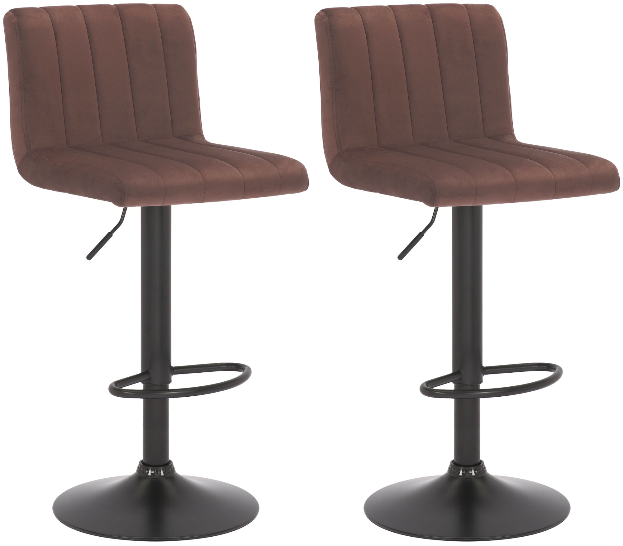 2-delige Set Luxe Barkrukken - Krukken - Fluweel Zitgedeelte, Voor Uitstekend Zitcomfort Kleur bruin