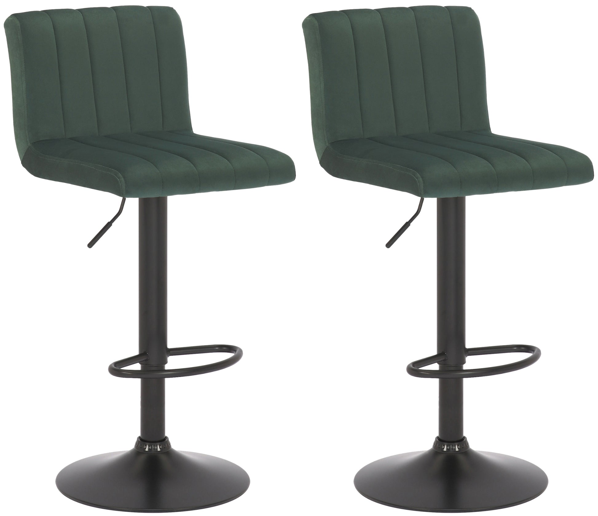 2-delige set Barkrukken - Fluwelen Stof - In Hoogte Verstelbaar Comfort Kleur groen