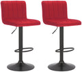 2-delige set Barkrukken - Fluwelen Stof - In Hoogte Verstelbaar Comfort Kleur rood