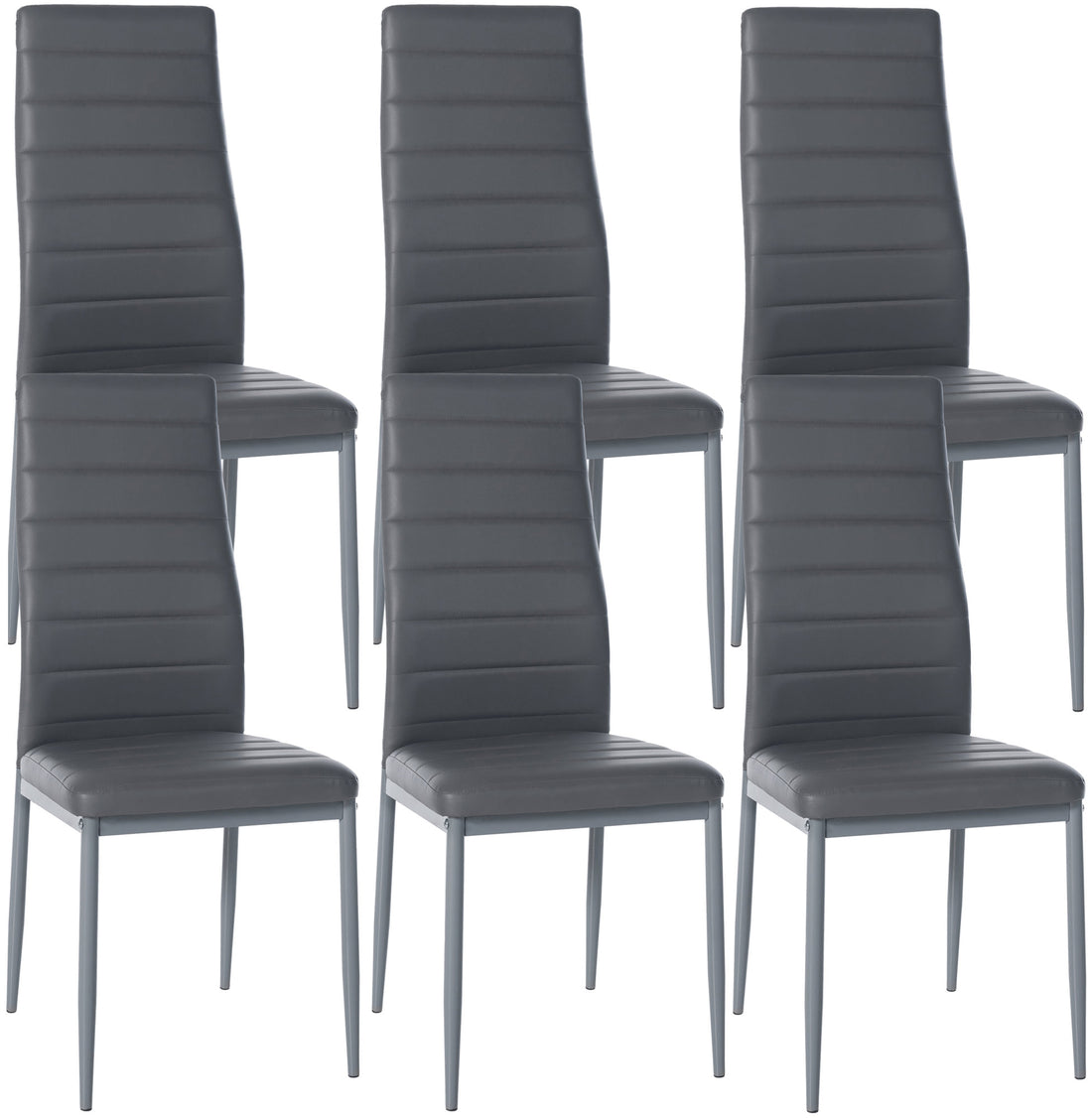 6-delige set Eetkamerstoelen - Dining Chairs - Comfortabele zit met fluwelen of kunstleren bekleding Kleur crème Materiaal kunstleer