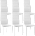 6-delige set Eetkamerstoelen - Dining Chairs - Comfortabele zit met fluwelen of kunstleren bekleding Kleur wit Materiaal kunstleer