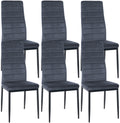 6-delige set Eetkamerstoelen - Dining Chairs - Comfortabele zit met fluwelen of kunstleren bekleding Kleur lichtgrijs Materiaal zacht