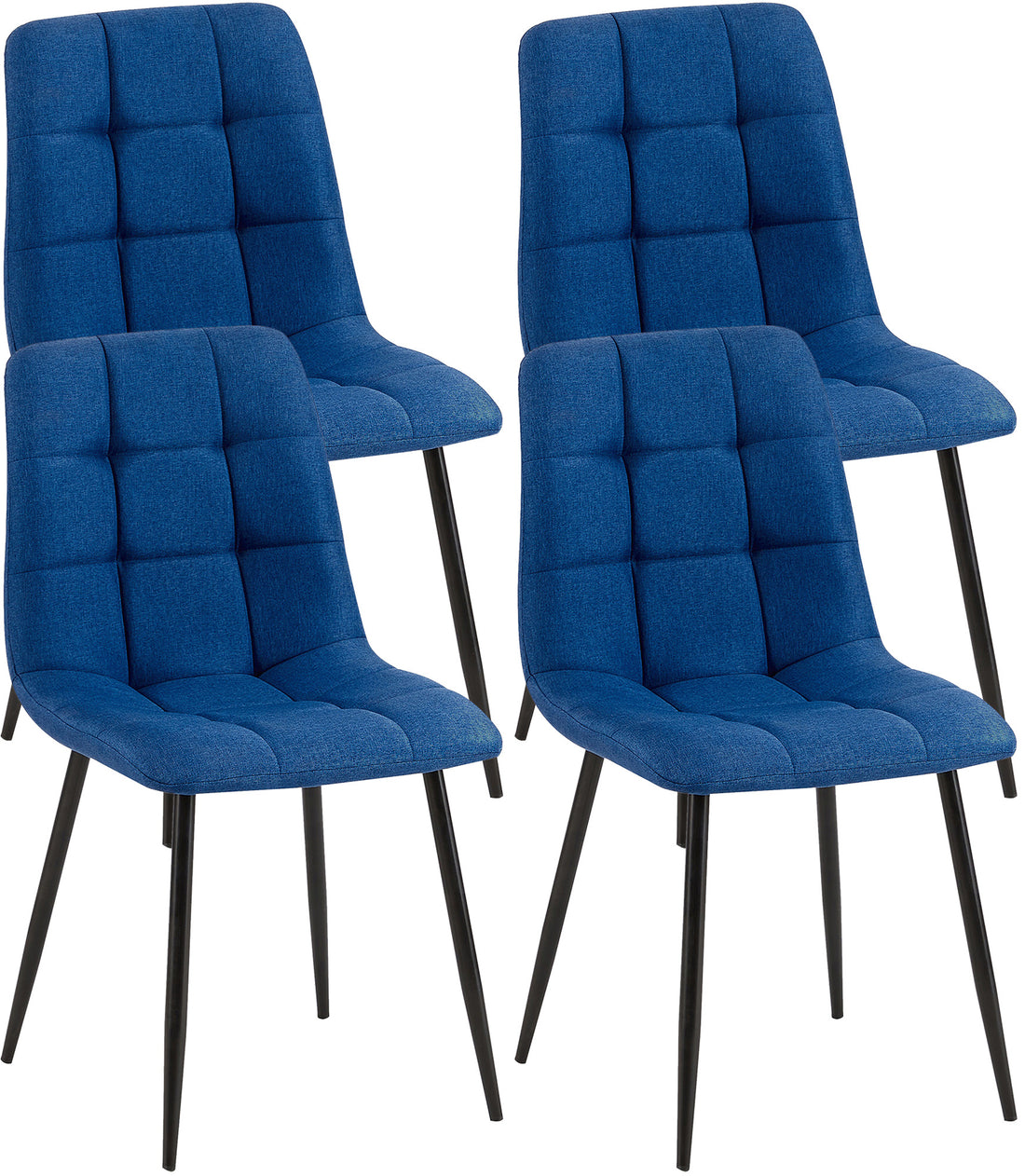 Comfortabele Eetkamerstoel - Dineren - Moderne Look, Optimale Zitcomfort, Vloerbeschermers Kleur blauw