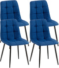 Comfortabele Eetkamerstoel - Dineren - Moderne Look, Optimale Zitcomfort, Vloerbeschermers Kleur blauw
